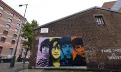 A mural of the Beatles in Liverpool, Britain. "Now and Then", a final Beatles song featuring all four band members, was released on Nov 2, 2023. The song was created with the aid of artificial intelligence to separate John Lennon’s vocals from a demo tape he made in the 1970s, and features guitar parts recorded by George Harrison in 1995.  