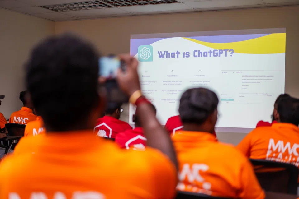 Migrant worker ambassadors from MWC attending a digital literacy workshop in September. 