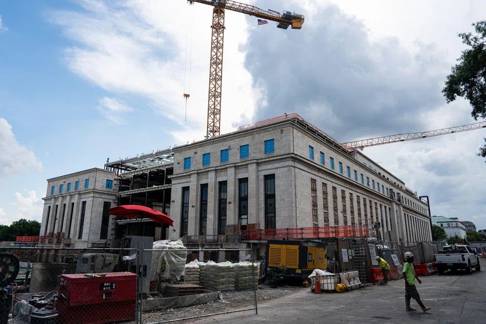 Construction on the Marriner S. Eccles Federal Reserve building in Washington, D.C., July 14, 2025. Federal Reserve Chair Jerome Powell has made a formal request that the central bank's inspector general review its US$2.5 billion building renovation, according to a spokesperson for the IG's office. 