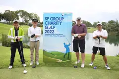 Group CEO of SP Group Stanley Huang (second from left) with fellow golfers at SP Group's annual charity golf event on June 17, 2022 at Tanah Merah Country Club. 