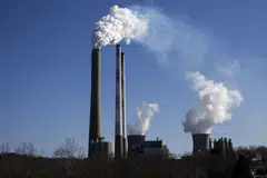 The Harrison Power Station, a coal-fired power plant owned by FirstEnergy that was built in the early 1970s and uses approximately 5 million tons of coal annually, in Haywood, West Virginia, March 10, 2025. 