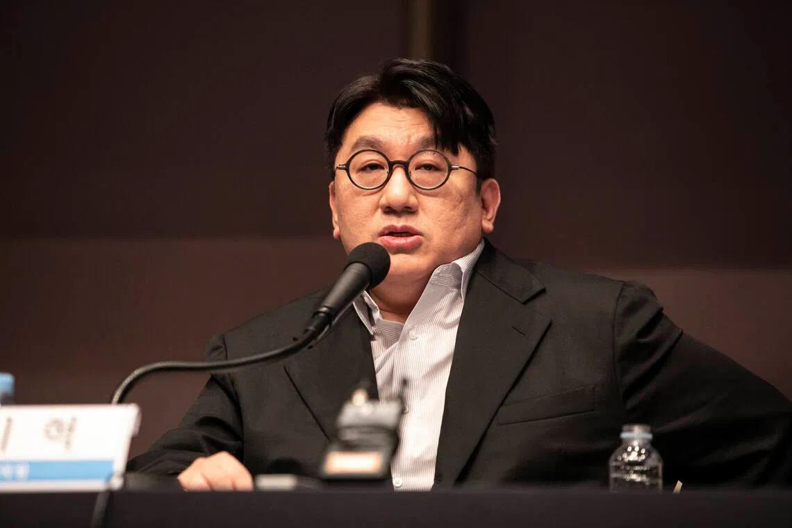 Bang Si-hyuk has been under investigation for about a year after the Financial Services Commission referred the case to the police in July 2025.