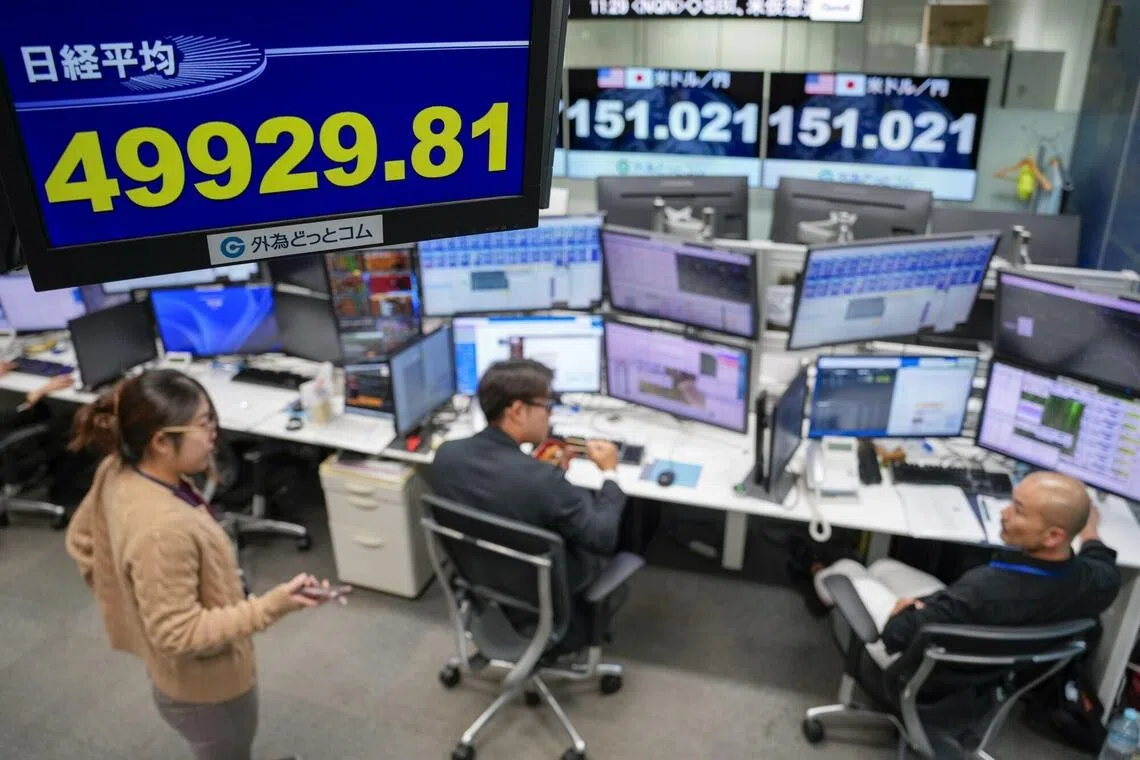 The Nikkei 225 Index jumped 1.6 per cent to 50,080.49 in early trading on Monday.