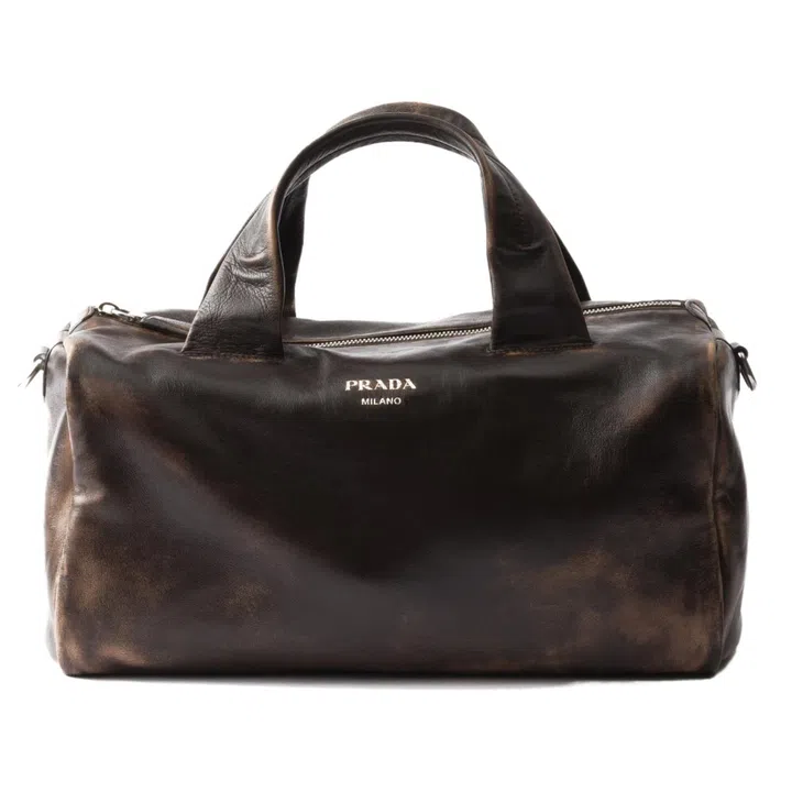 Nappa leather duffle bag, $6,500, Prada