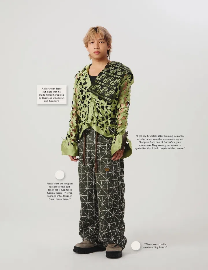 gen z fashion green shirt