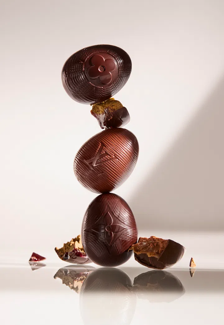 Three Louis Vuitton chocolate Easter eggs