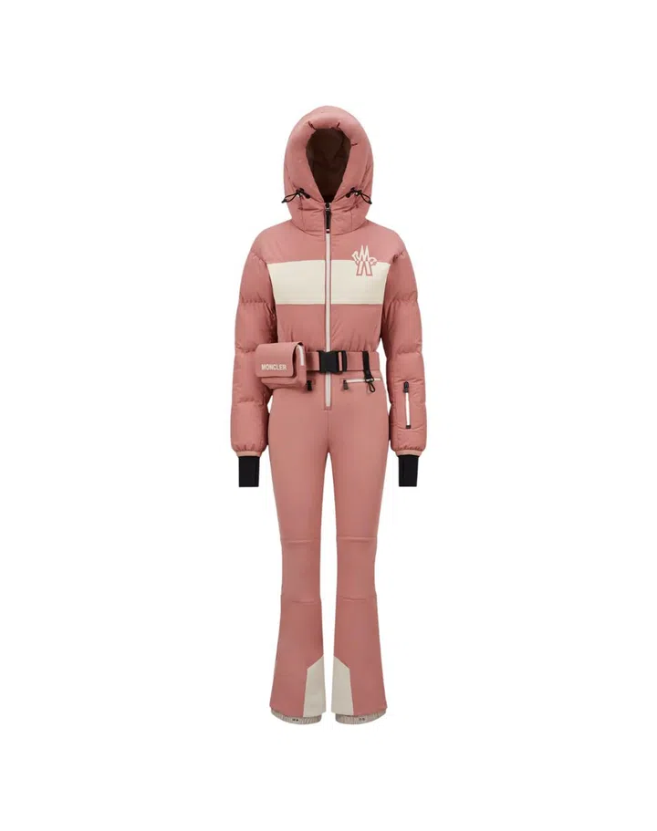 winter sports gear gift guide apre ski aesthetic moncler grenoble snow suit pink
