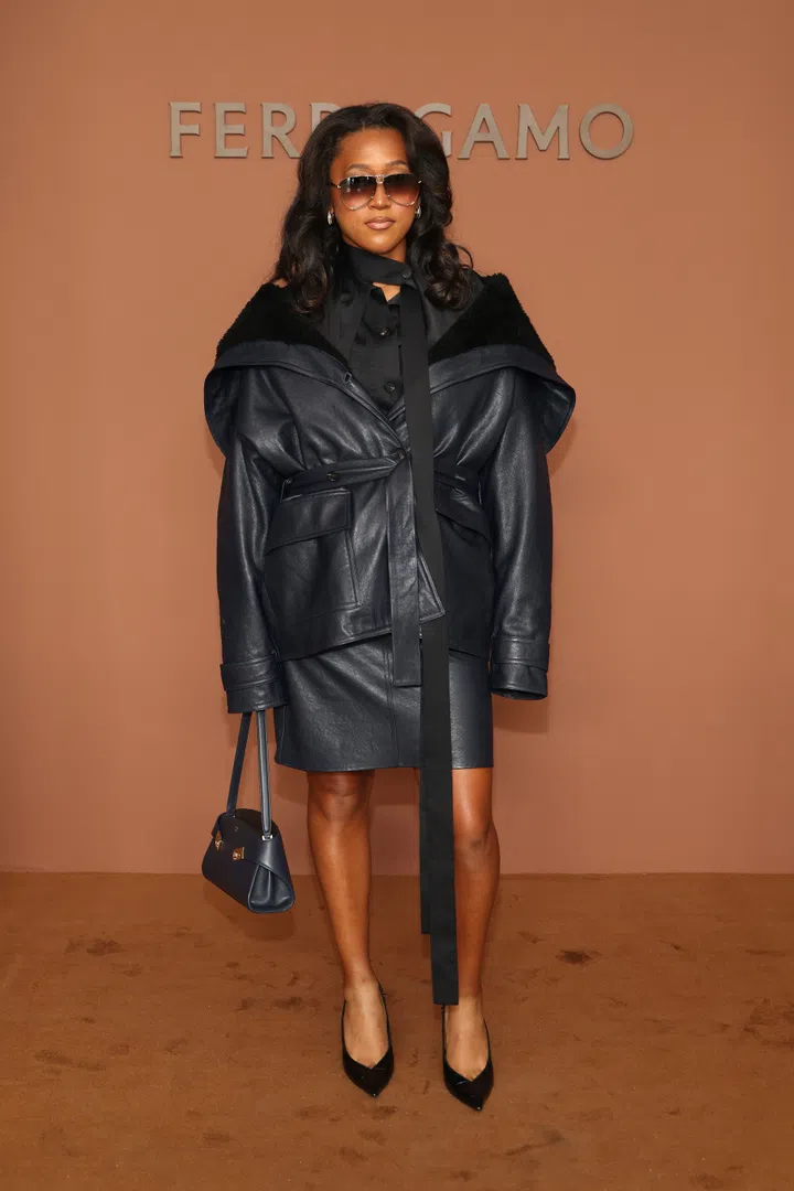 Naomi Osaka at Ferragamo Spring Summer 2027 show at Milan Fashion Week