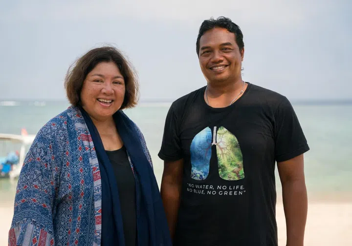 Ecologist Djohani, with Sanjaya as project manager