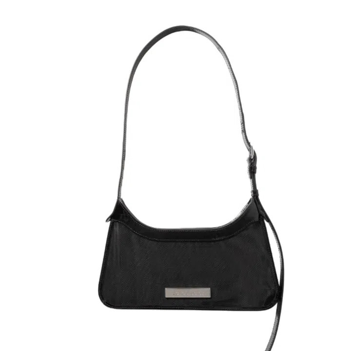 A black Acne shoulder bag