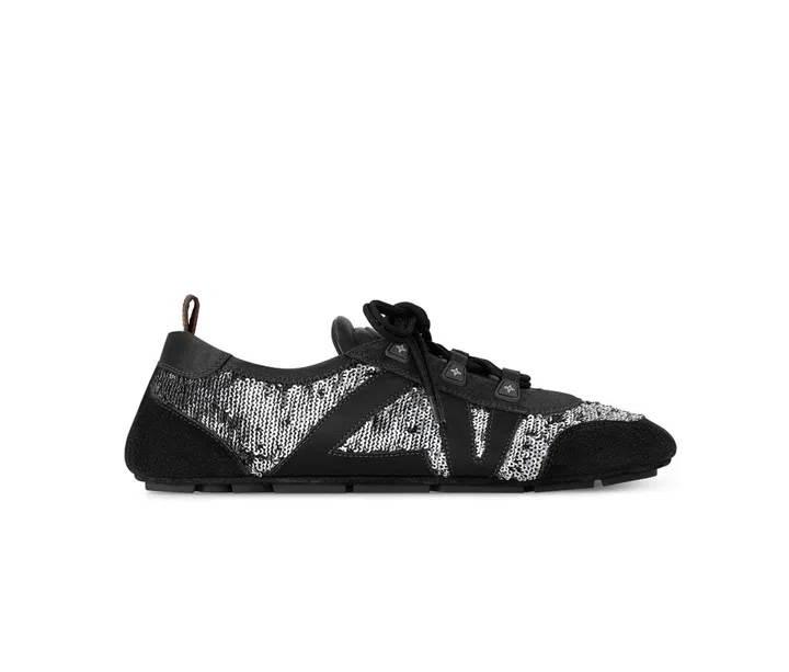 Black silver sequins LV Sneakerina
