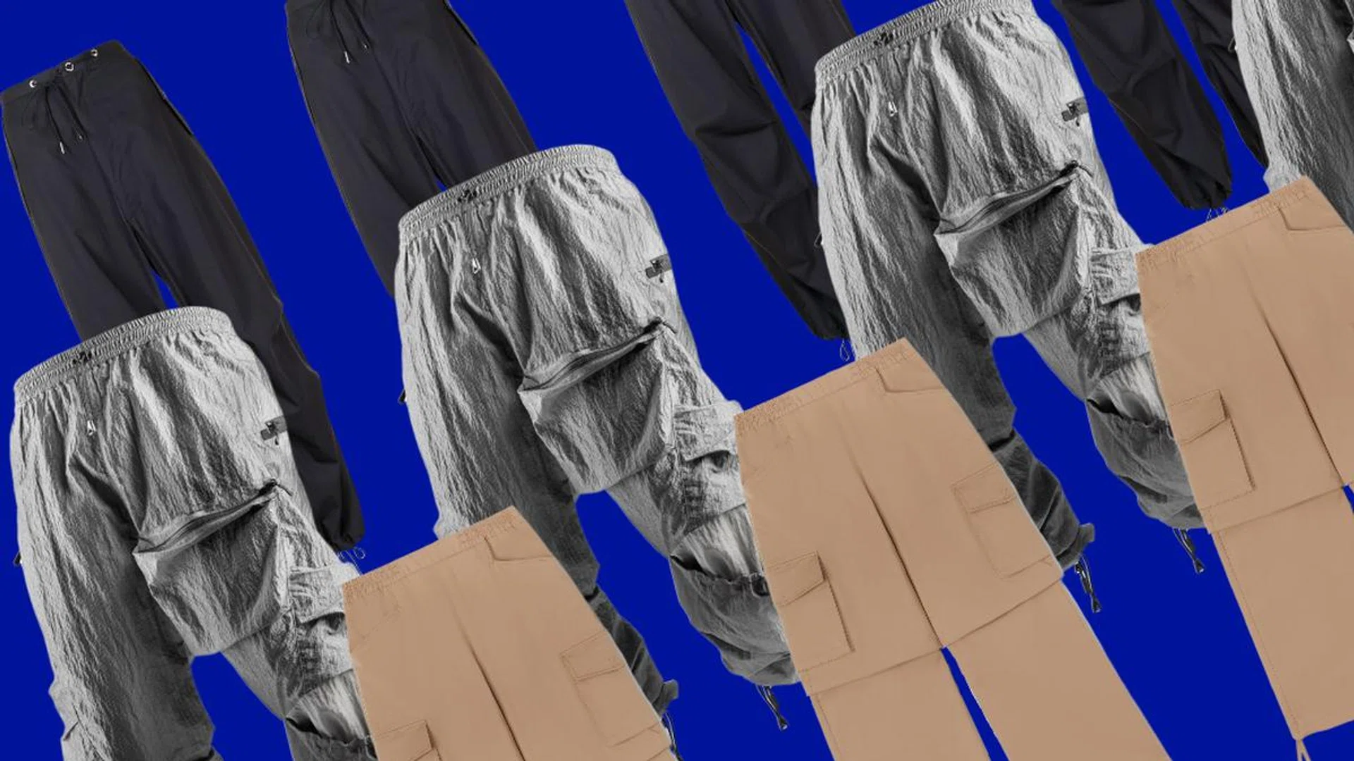 The gutsier cousin of the sweatpant. Credit: Off-White, Guerrilla-Hyst and Farfetch