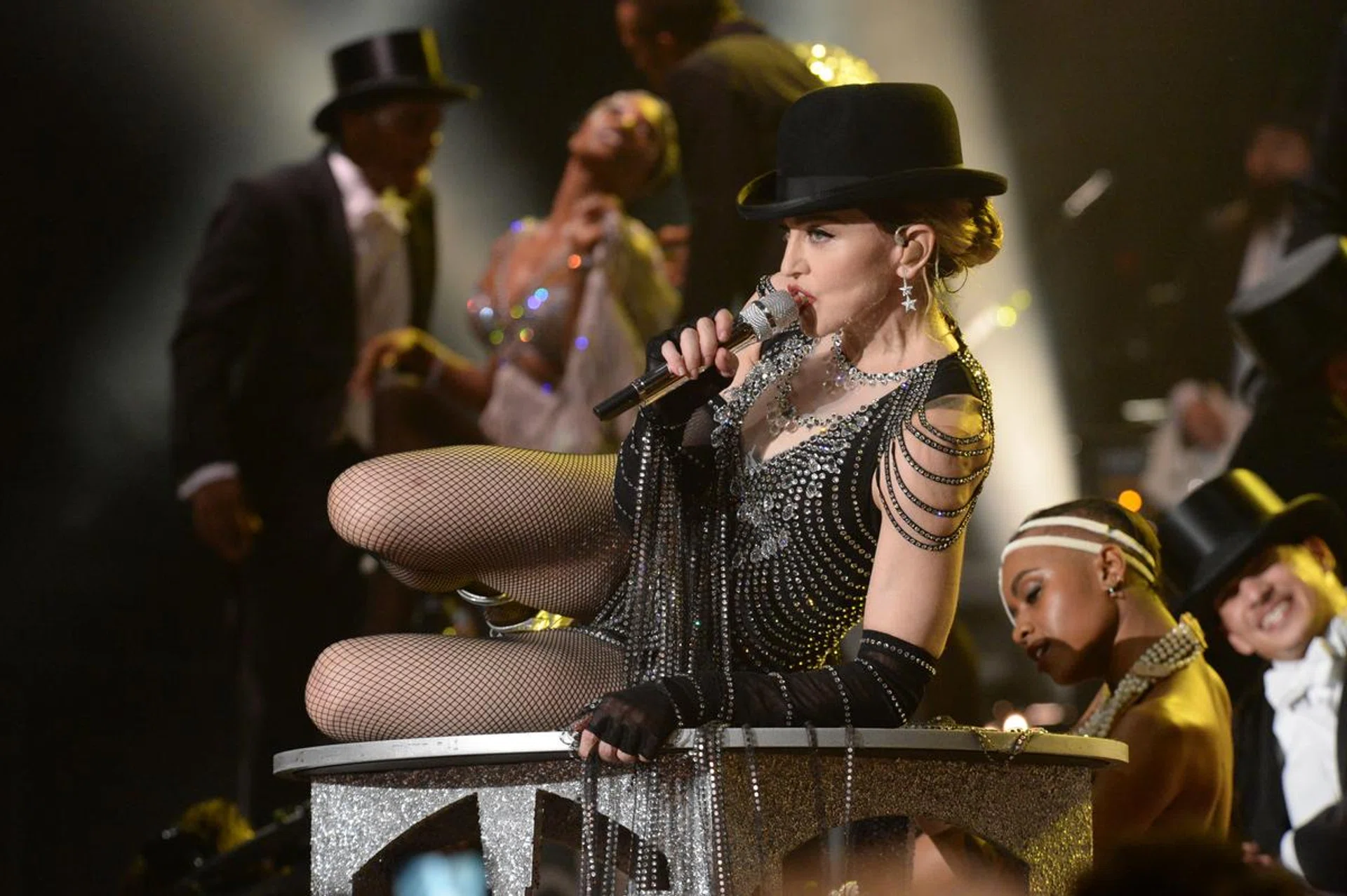 MONTREAL, QC - SEPTEMBER 09:  (Exclusive Coverage) Madonna performs onstage during her "Rebel Heart" tour opener at Bell Centre on September 9, 2015 in Montreal, Canada.  (Photo by Kevin Mazur/Getty Images for Live Nation) *** Local Caption *** Madonna