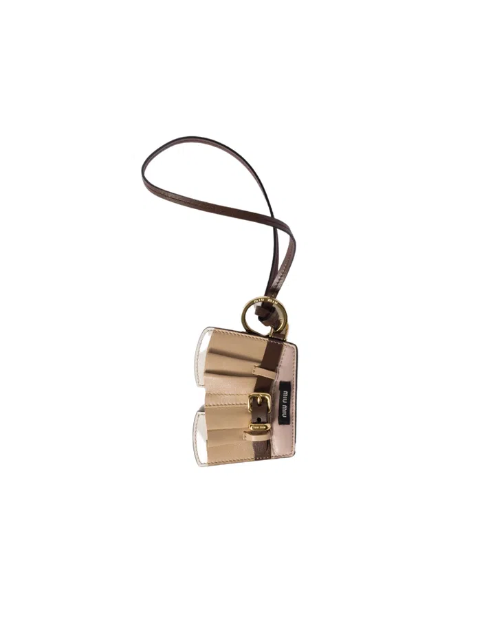 miu miu holiday collection 2024 leather trick skirt keychain bag charm