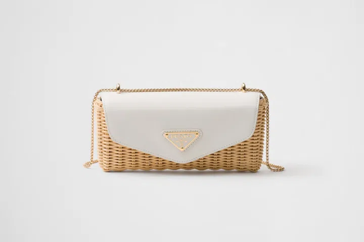 Prada wicker and leather mini bag basket bag Summer 2026