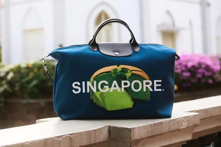 Longchamp Singapore-exclusive Le Pliage du Monde bag
