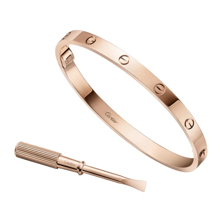 Medium Love 18K rose gold bracelet, $8,800
