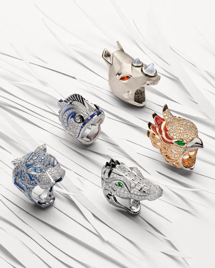Cartier faune & flore animal head rings