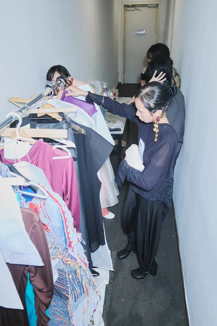 Putri Adif backstage at LASALLE 2025 Graduate Fashion Show