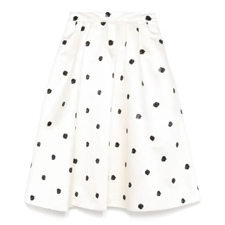 Polyester skirt in polka dots