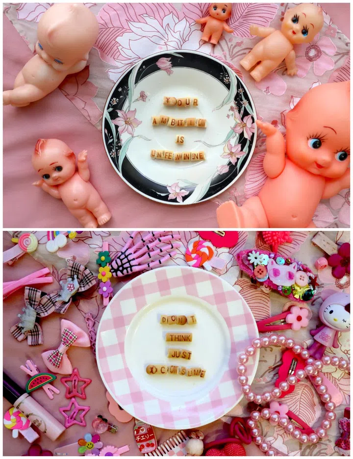 hee ker ru eat your words art biscuit bowl