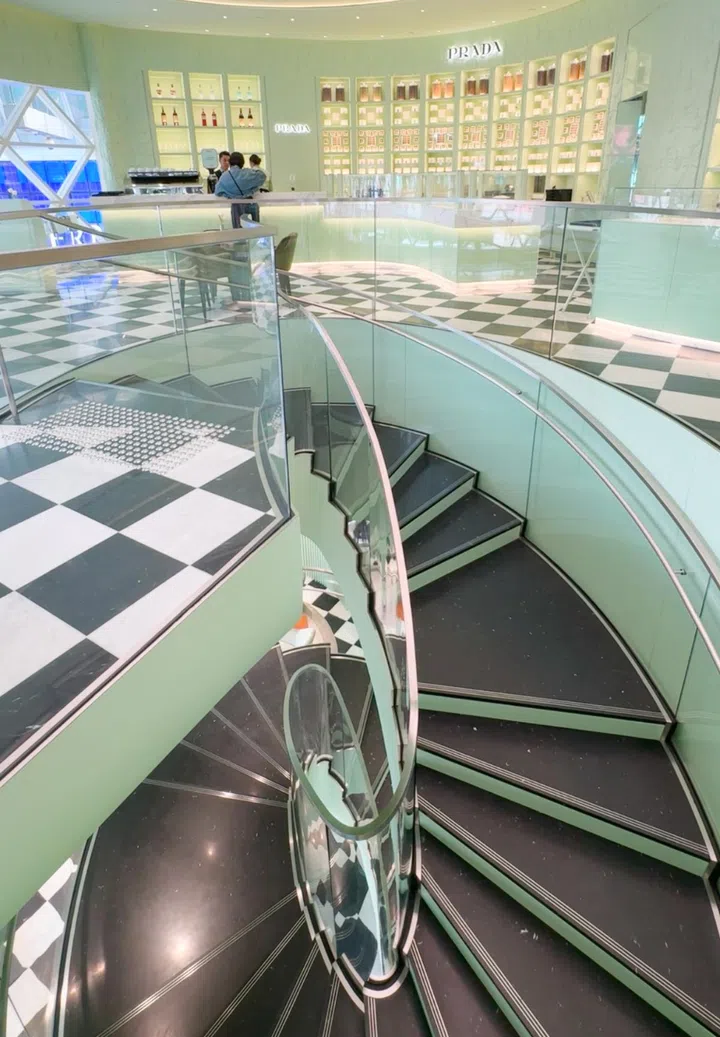 prada caffe singapore staircase