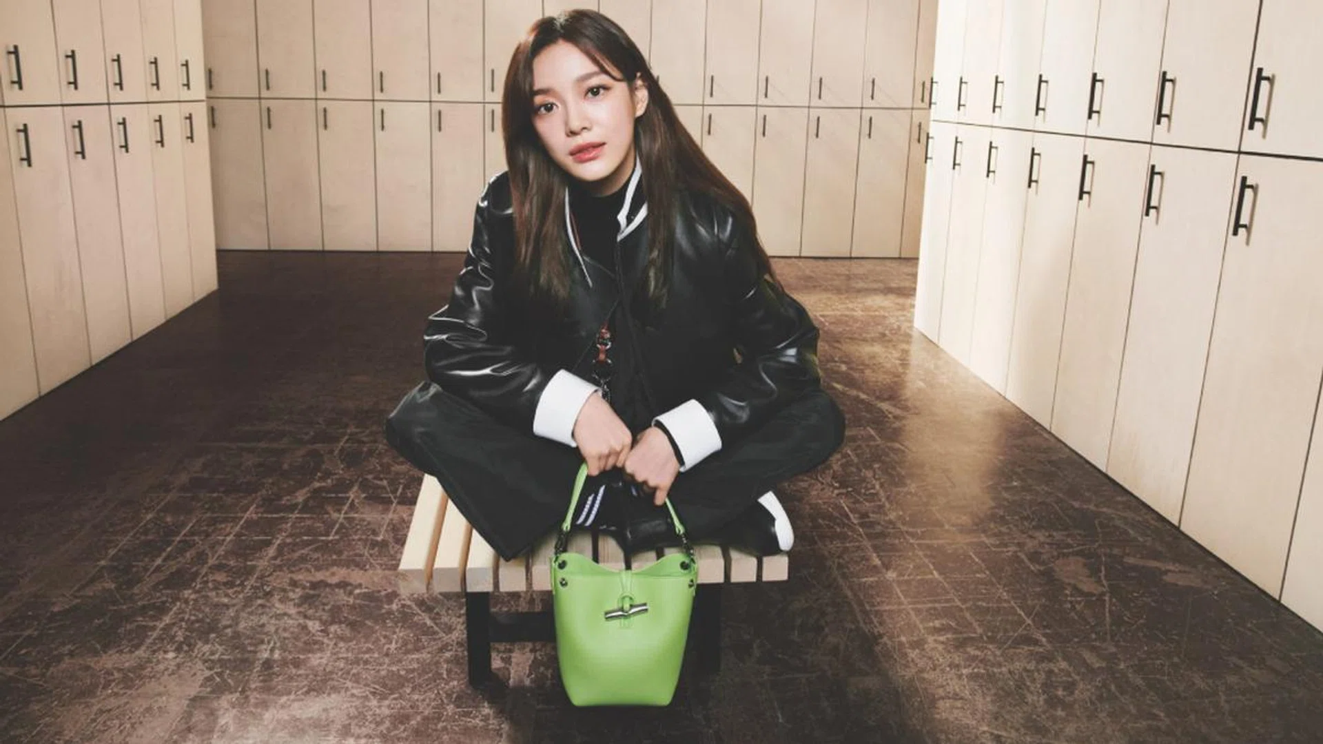 South Korean star Kim Se-Jeong is the face of the Le Roseau bag for Fall Winter 2024. Credit: Longchamp 