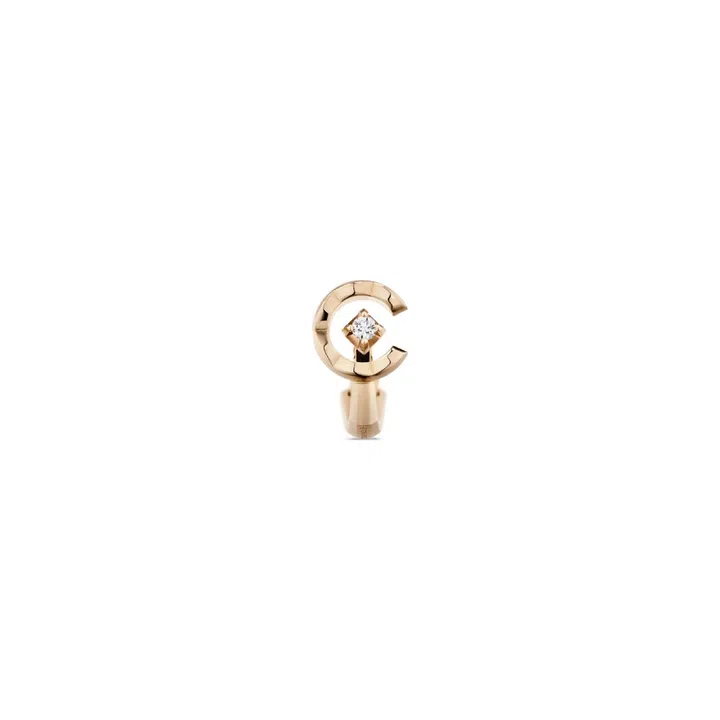 Coco Crush Coco 18K beige gold earring with diamonds, $3,700