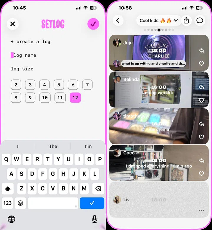 Setlog co-vlogging social media app
