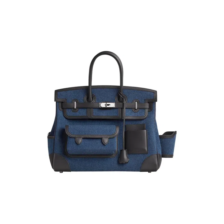 hermes Birkin Cargo denim and Swift calfskin bag