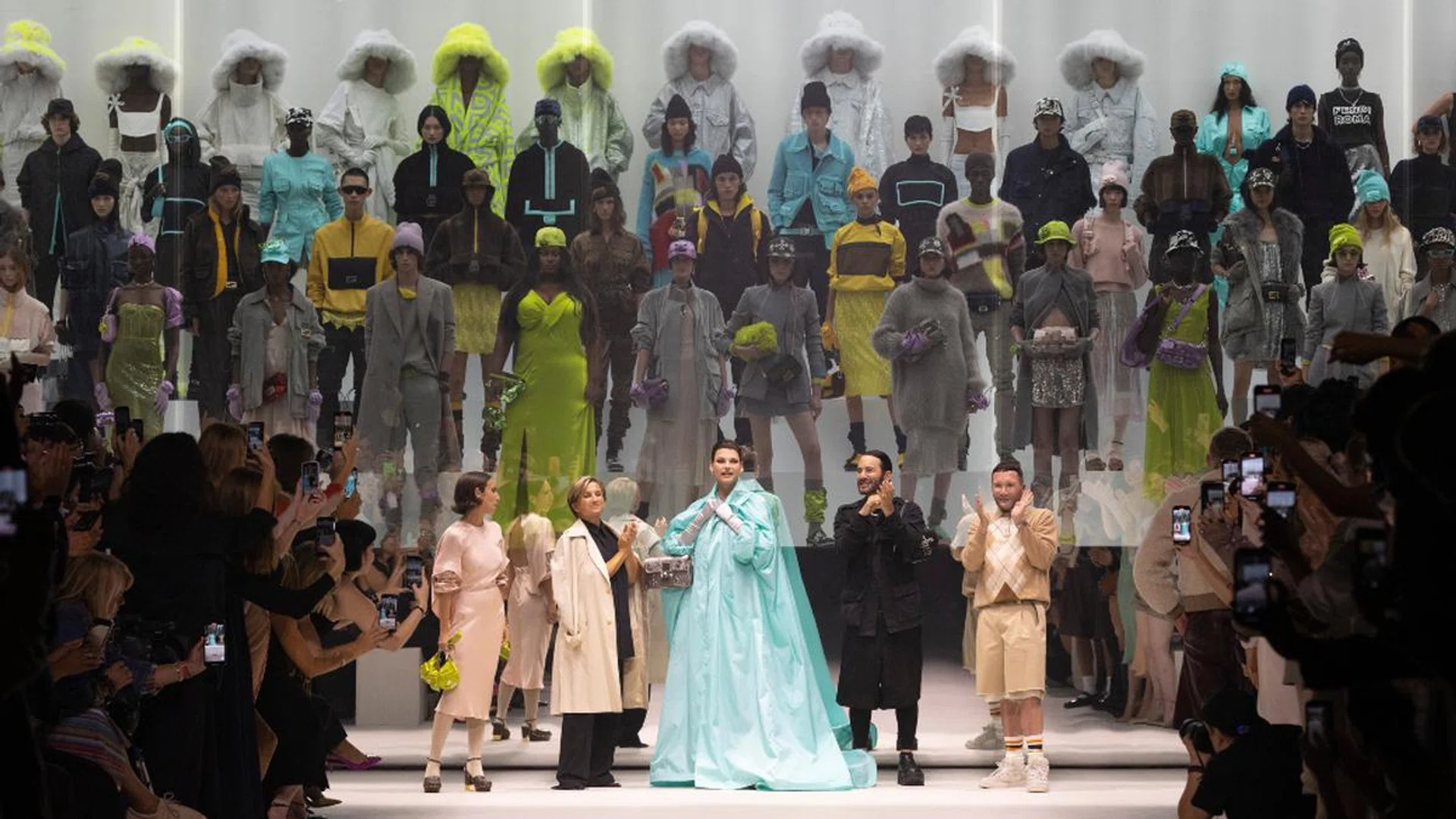 Roman maison Fendi put on a super extravagant collection for its iconic Baguette bag, which turns 25 this year. Credit: Fendi