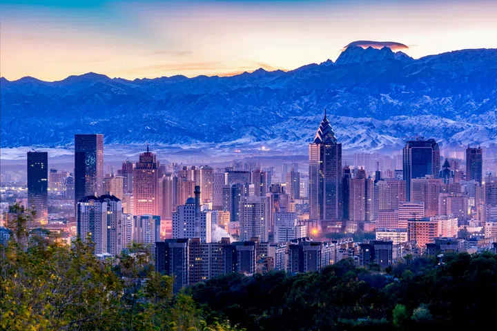 Urumqi during sunset.