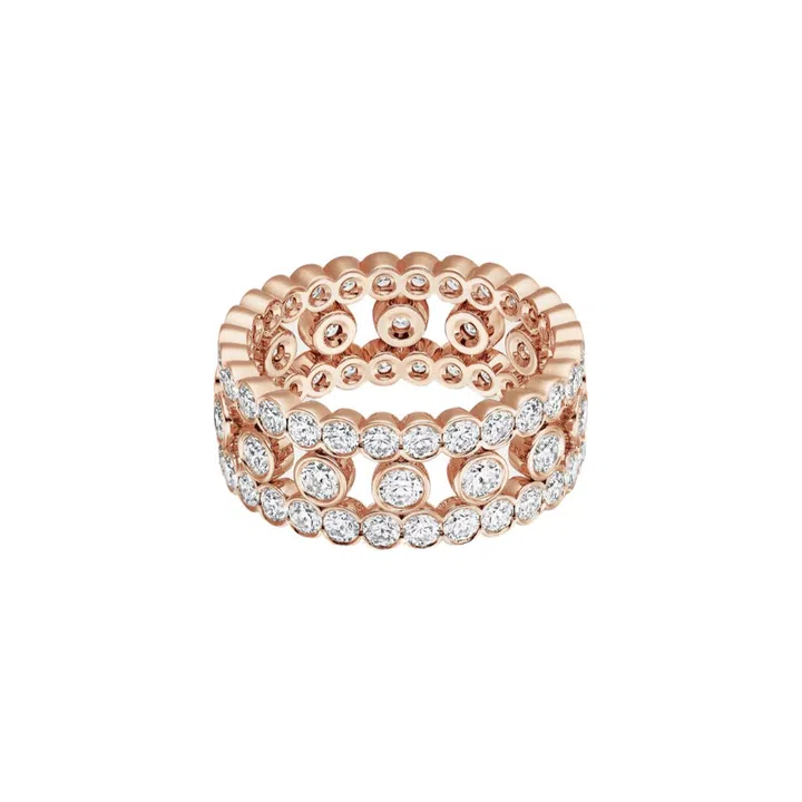 Broderie De Cartier 18K rose gold ring with diamonds, $35,200