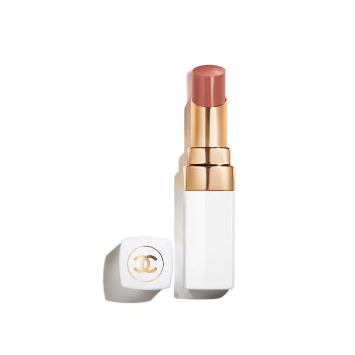 Rouge Coco Baume in 914 Natural Charm hydrating beautifying tinted lip balm, $59, Chanel Fragrance & Beauty Boutique
