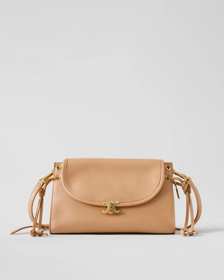 Celine Soft Triomphe Little Wedge in Light Cuir