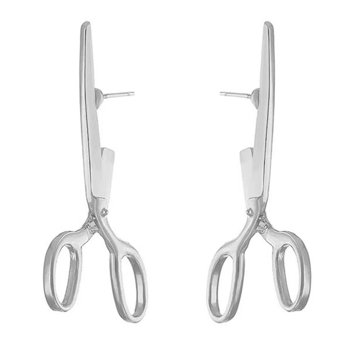 Affordable earrings in Singapore - metal scissors earstuds