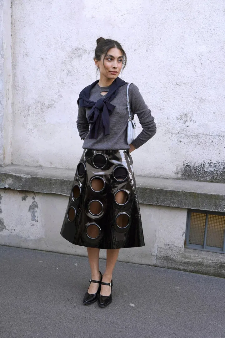 street style prada skirt