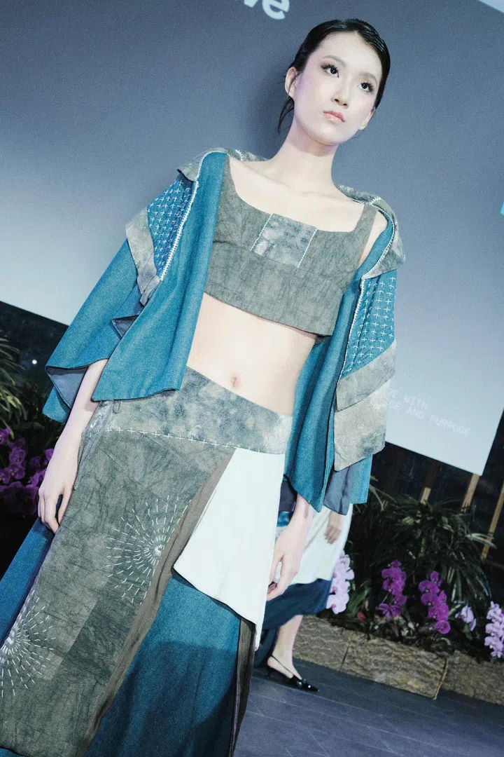 Model wearing Watashi collection