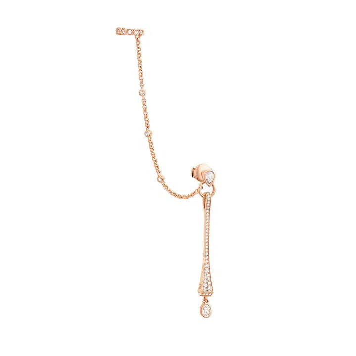 hermes Clou de forge 18K rose gold ear cuff with diamonds