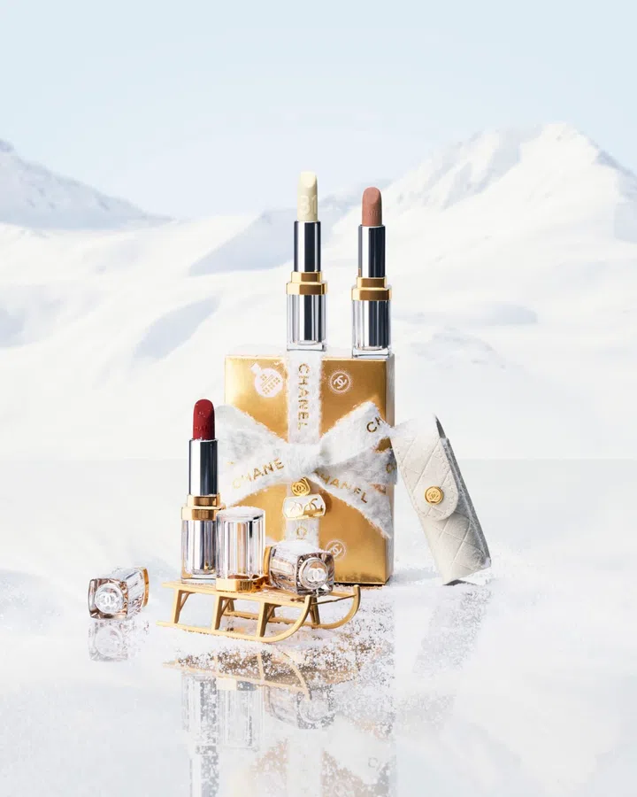 Chanel Beauty Holiday 2026 makeup - Chanel 31 Le Rouge lipstick lip balm