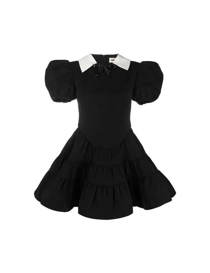 shushutong minidress puff sleeves nosferatu goth outfit
