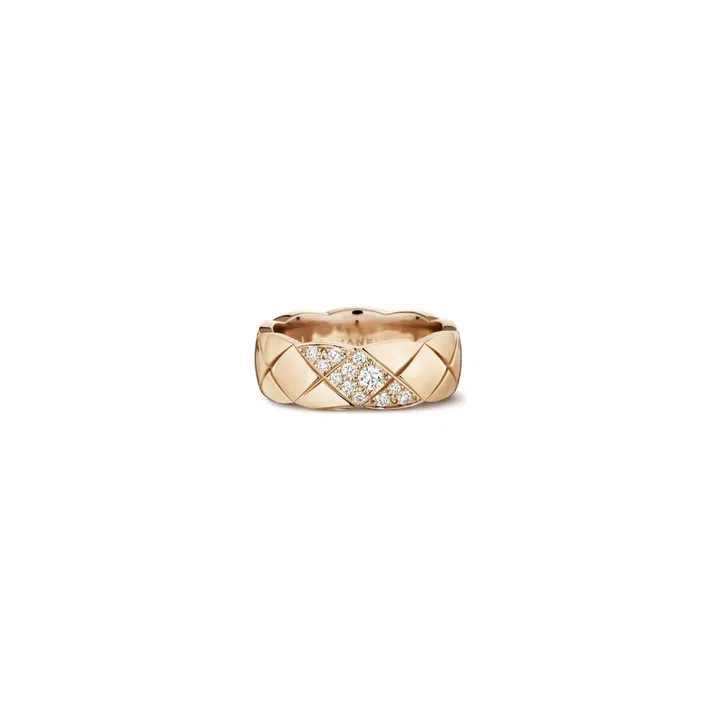 Coco Crush 18K beige gold ring with diamonds, $7,900