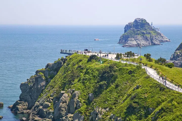 Oryukdo skywalk is transparent skywalk to see Oryukdo islands in Busan, Korea.