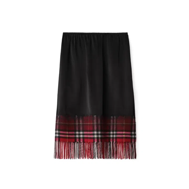 Satin scarf skirt, $3,550, Burberry