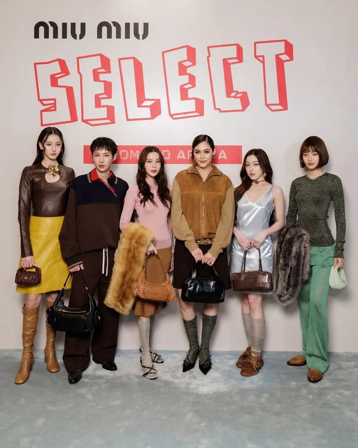 thai stars view benyapa, gun atthaphan, kao supassra, chompoo araya, aheye korranid and junei plearnpichaya at miu miu select in bangkok. 