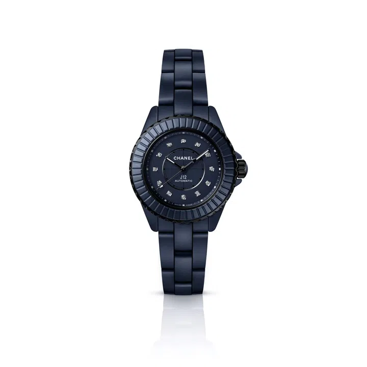 chanel J12 BLEU CALIBER 12.2 33 MM WATCH (DIAMOND INDICATORS)