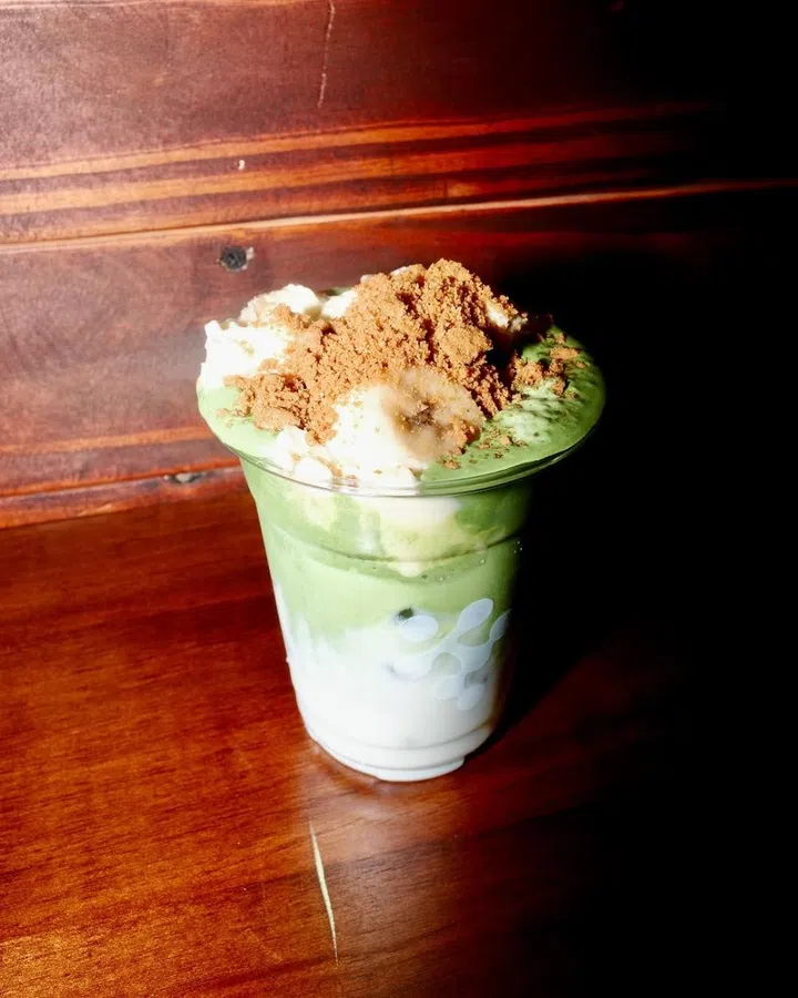 Haus coffee banana pudding matcha latte review