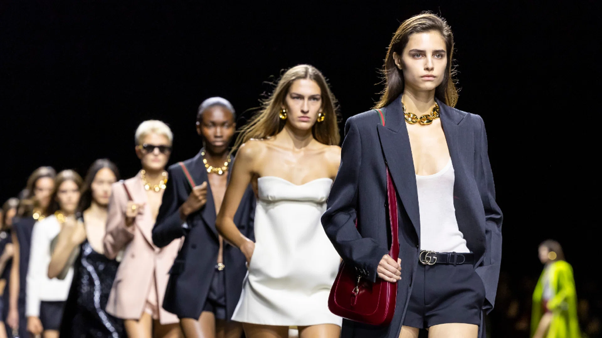 The highly anticipated first collection from Gucci's new creative director Sabato De Sarno offered a more streamlined aesthetic. Credit: Gucci