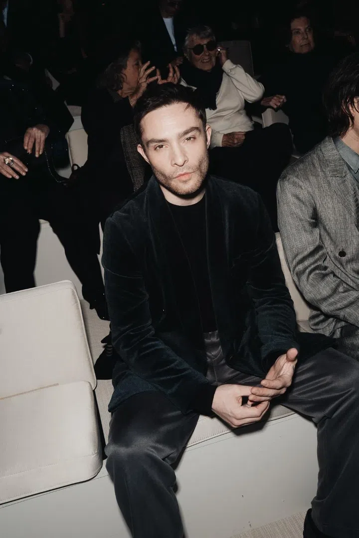 ed westwick Giorgio Armani milan fashion week 
