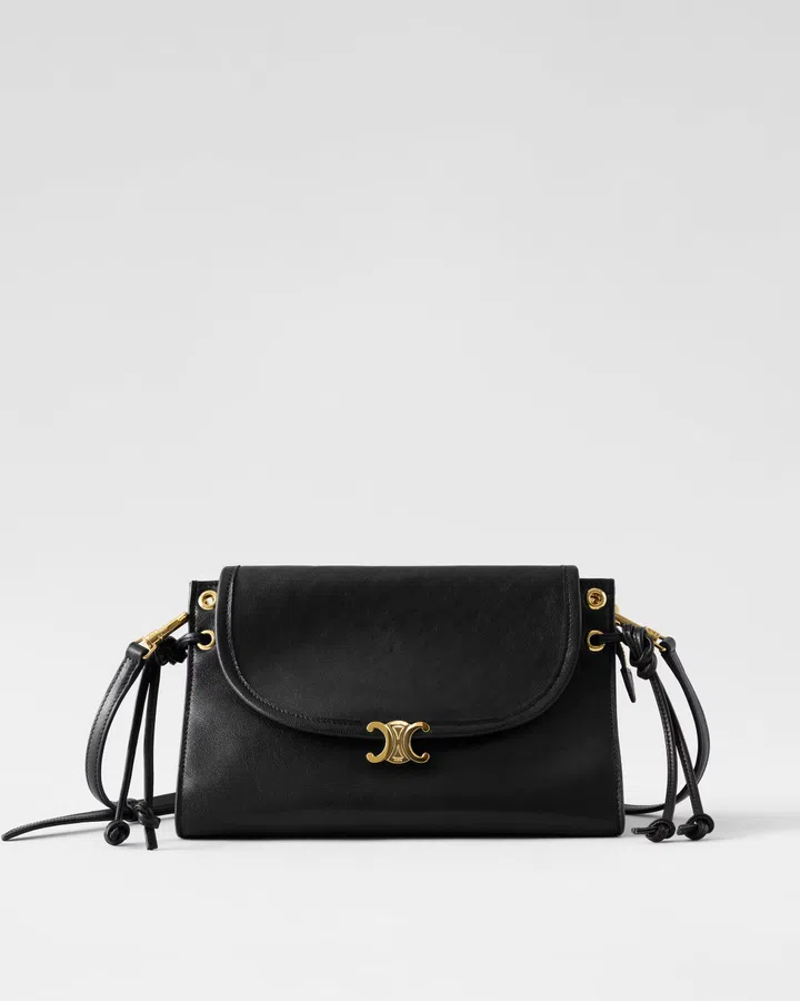 Celine Soft Triomphe Little Wedge in Black